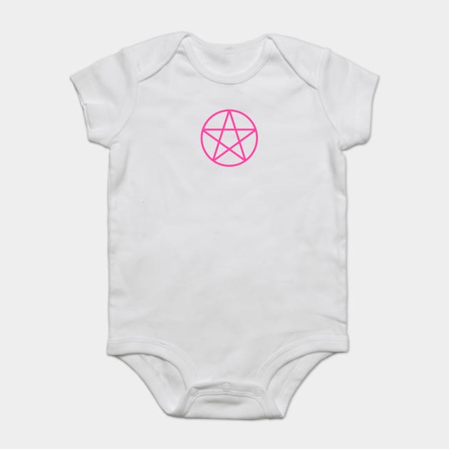 Pagan Wiccan Cheeky Witch® Pink Pentacle Baby Bodysuit by Cheeky Witch
